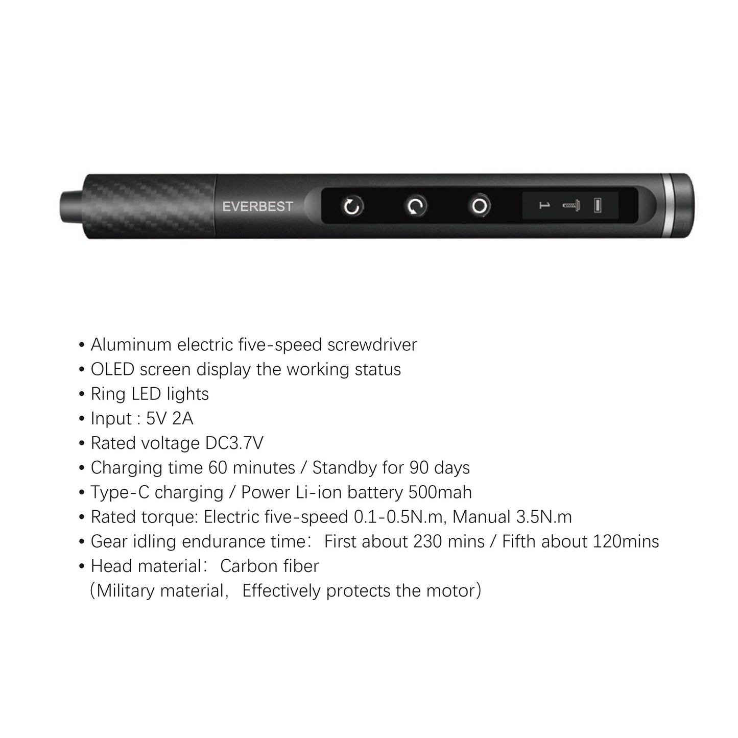 Mini Electric Screwdriver – 5-Speed, LED, Rechargeable