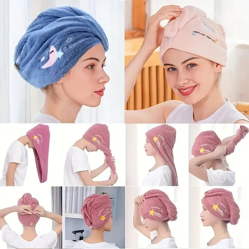 Quick-Dry Hair Hat – Super Absorbent Soft Towel for Women & Girls