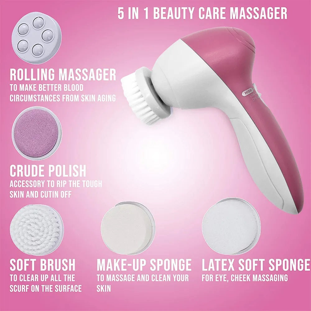 Facial & Body Cleansing Brush 5-in-1 Massager
