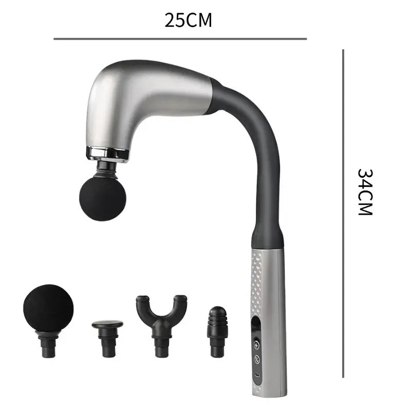 Deep Tissue Massage Gun – Long Handle Handheld & Rechargeable