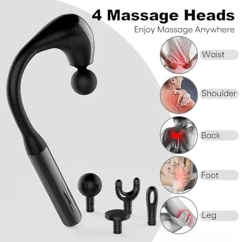 Deep Tissue Massage Gun – Long Handle Handheld & Rechargeable