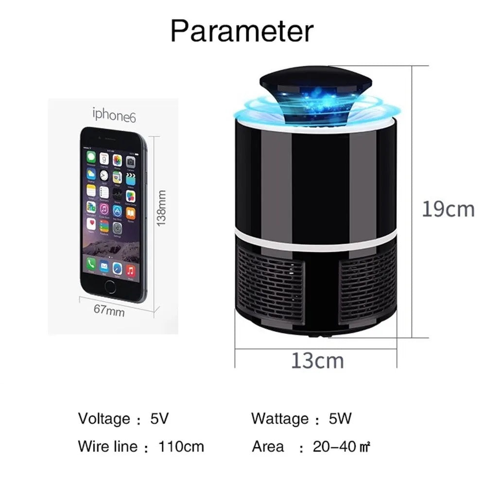USB Rechargeable Mosquito Killer Lamp with Suction Trap