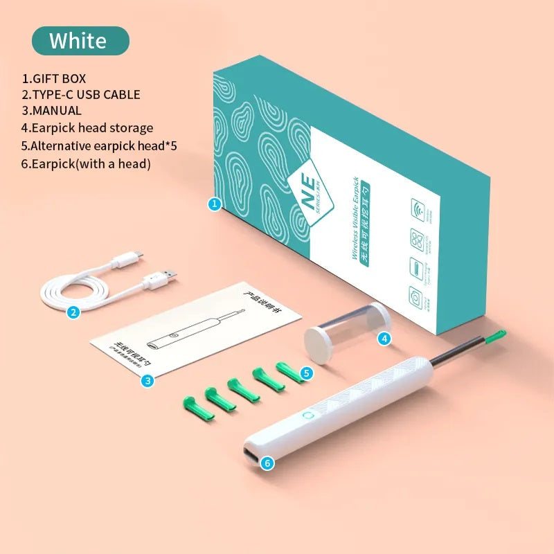 Ear Cleaner Otoscope Camera – 6 LED Lights, HD Video
