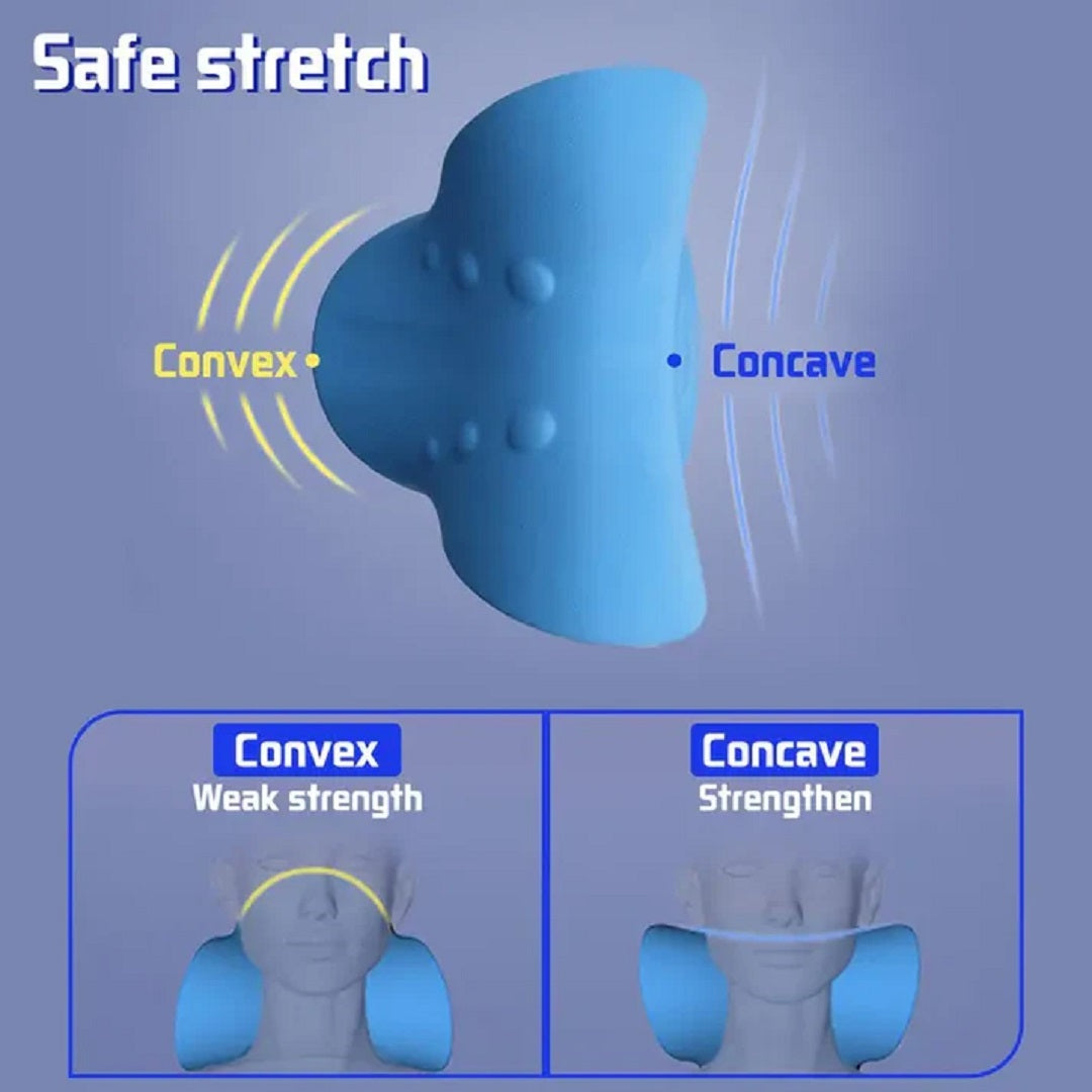 Neck & Shoulder Pain Relief Stretcher – Chiropractic Traction Massage Pillow for Cervical Alignment