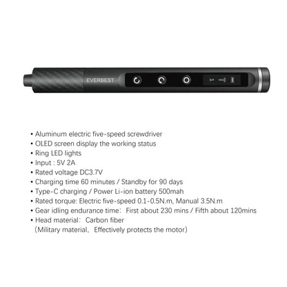 Mini Electric Screwdriver – 5-Speed, LED, Rechargeable
