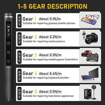 Mini Electric Screwdriver – 5-Speed, LED, Rechargeable