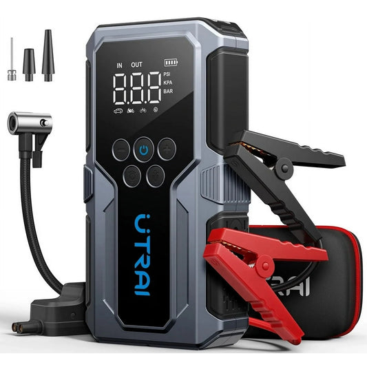 3000A Car Jump Starter with Air Compressor, 18W Power Bank & Flashlight