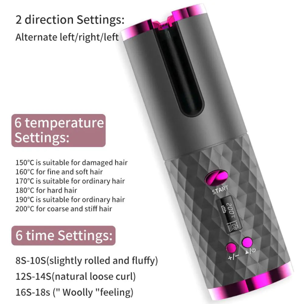 Cordless Curling Iron – Adjustable Settings