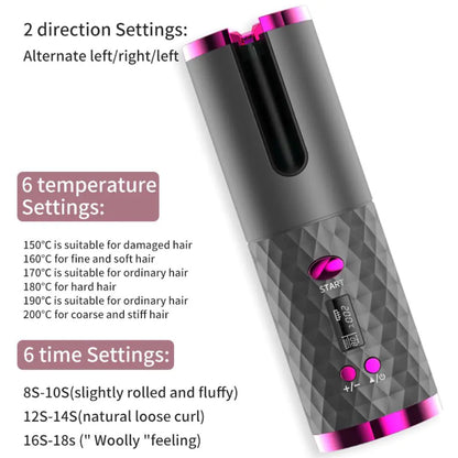 Cordless Curling Iron – Adjustable Settings