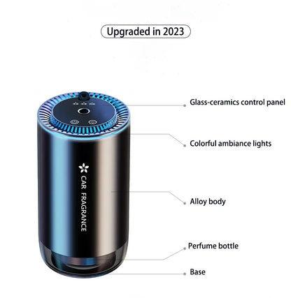 Portable Car Aroma Diffuser with Colorful Lights & Essential Oil Nebulizer