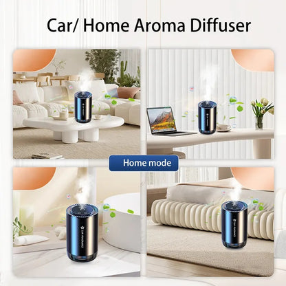 Portable Car Aroma Diffuser with Colorful Lights & Essential Oil Nebulizer