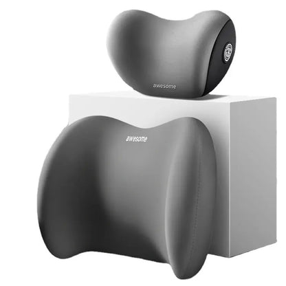 Memory Foam Car Neck & Waist Pillow Pair – Headrest Support