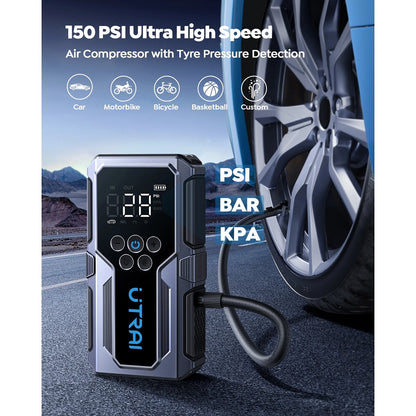 3000A Car Jump Starter with Air Compressor, 18W Power Bank & Flashlight