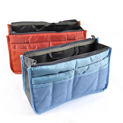 Double Layer Multi-Functional Cosmetic Bag with Zipper