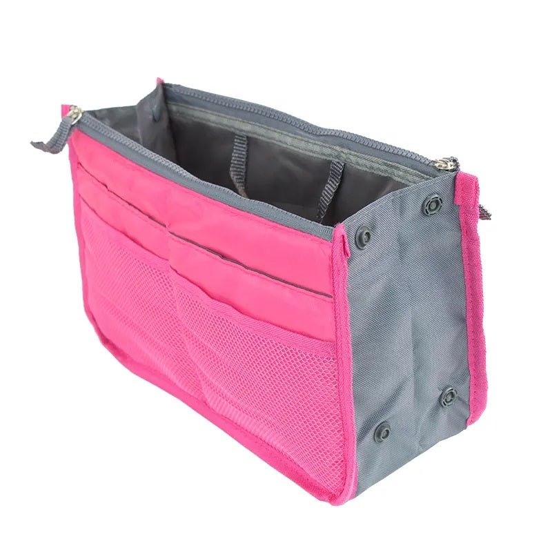 Double Layer Multi-Functional Cosmetic Bag with Zipper