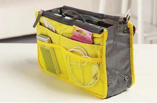 Double Layer Multi-Functional Cosmetic Bag with Zipper