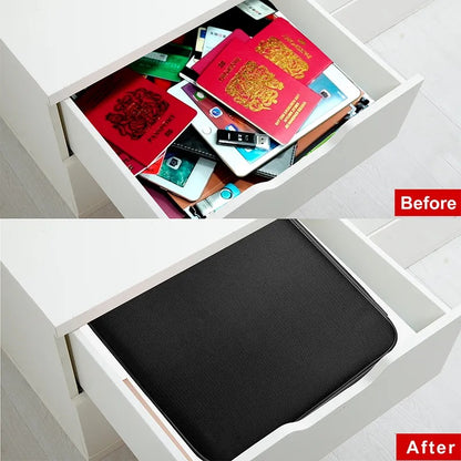 Multi-Layer Fireproof Document Organizer with Lock for Important Files