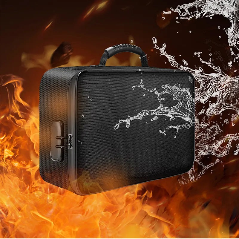 Multi-Layer Fireproof Document Organizer with Lock for Important Files