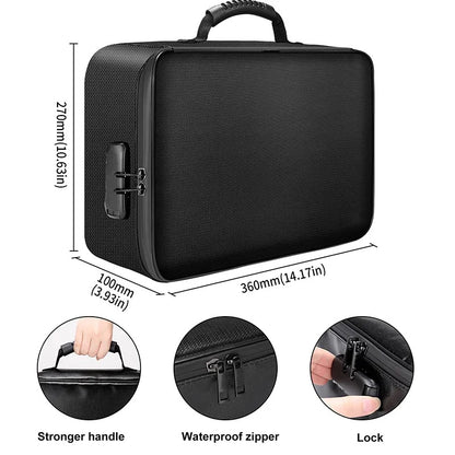 Multi-Layer Fireproof Document Organizer with Lock for Important Files