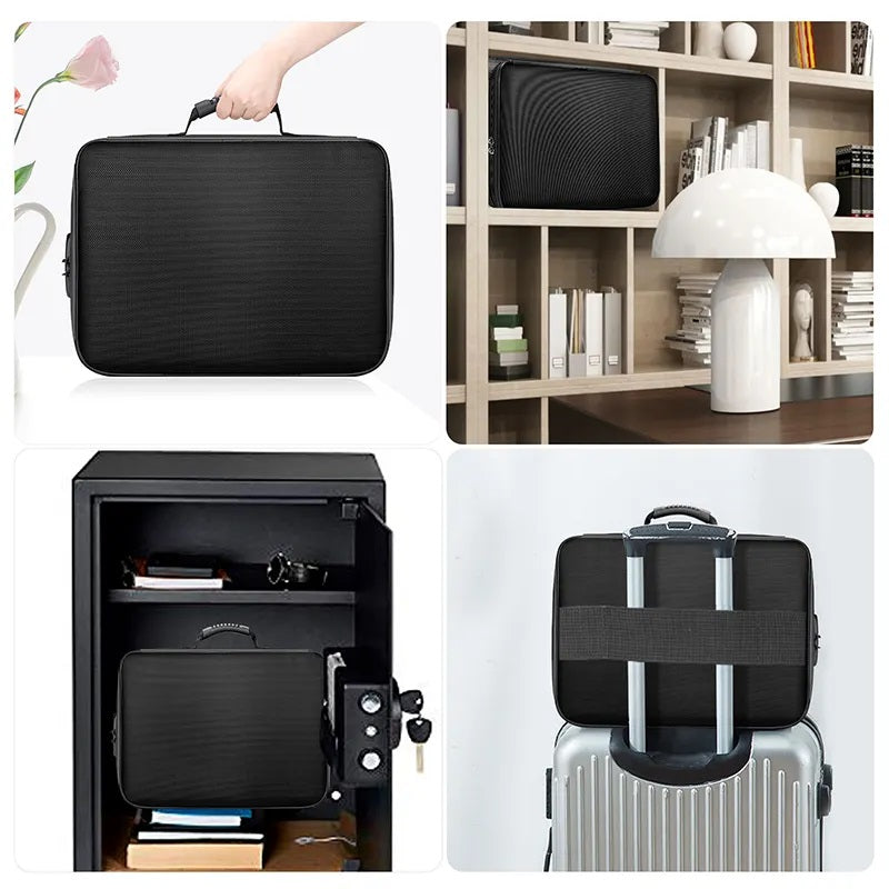 Multi-Layer Fireproof Document Organizer with Lock for Important Files