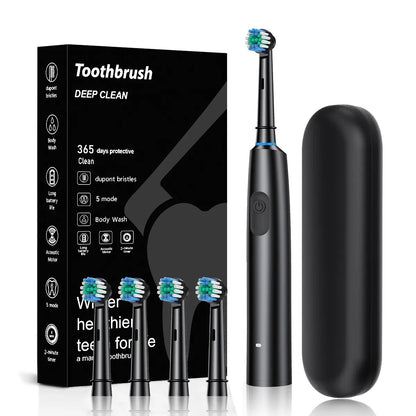 Rechargeable LED Electric Whitening Toothbrush – Portable & Rotating