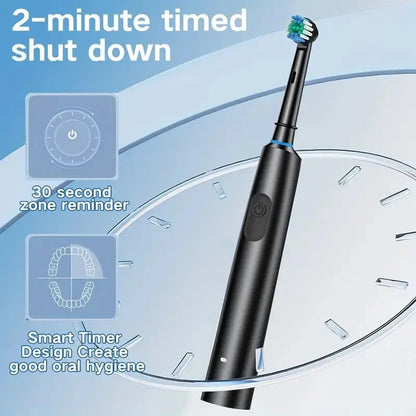 Rechargeable LED Electric Whitening Toothbrush – Portable & Rotating