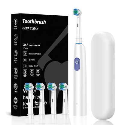 Rechargeable LED Electric Whitening Toothbrush – Portable & Rotating