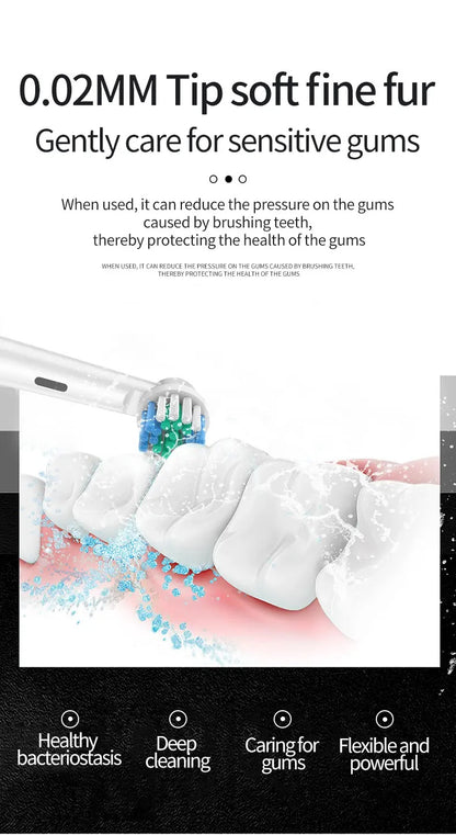 Rechargeable LED Electric Whitening Toothbrush – Portable & Rotating