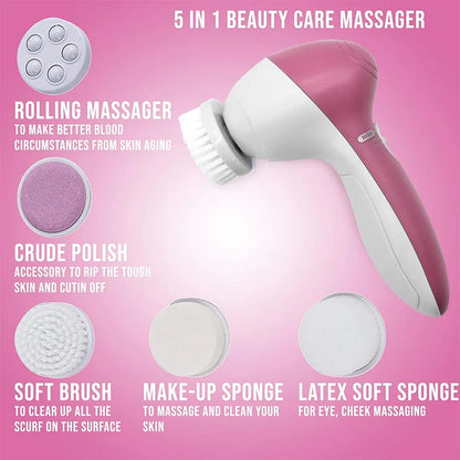Facial & Body Cleansing Brush 5-in-1 Massager