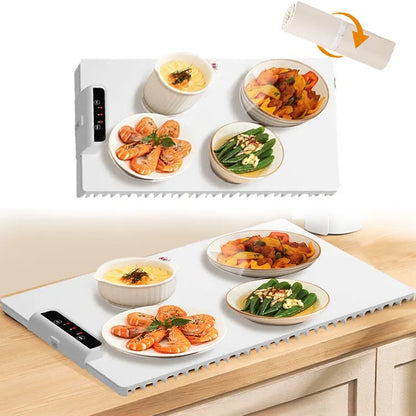 Foldable Silicone Food Heating Tray with Adjustable Temperature