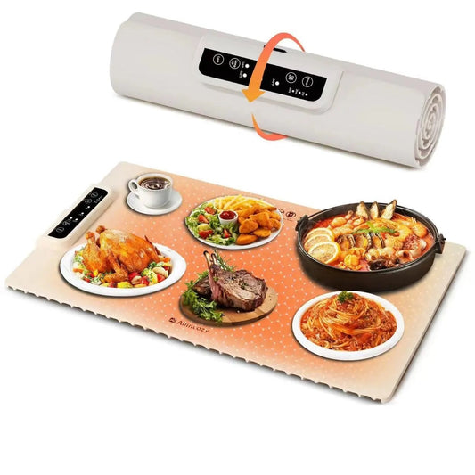 Foldable Silicone Food Heating Tray with Adjustable Temperature