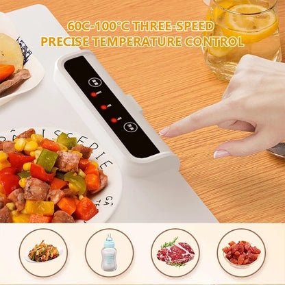 Foldable Silicone Food Heating Tray with Adjustable Temperature