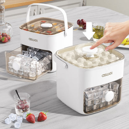 Large Capacity Ice Cube Mold & Ice Ball Storage Box – Food Grade Freezer Tool