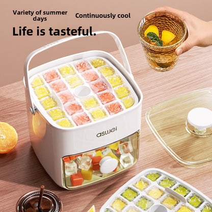 Large Capacity Ice Cube Mold & Ice Ball Storage Box – Food Grade Freezer Tool