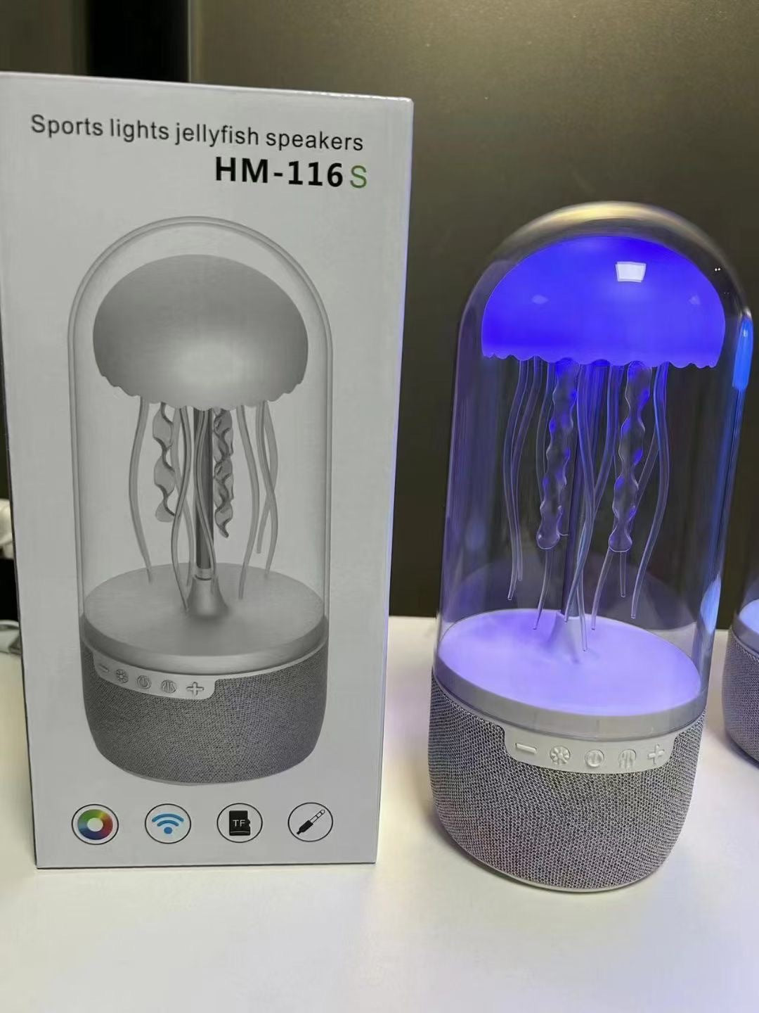 Jellyfish Night Light Speaker – Wireless Charging Lamp