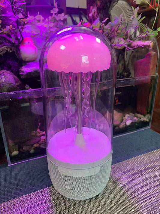 Jellyfish Night Light Speaker – Wireless Charging Lamp