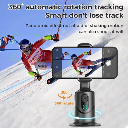 AI Tracking Gimbal Stabilizer with 360° Rotating Phone Holder & Remote