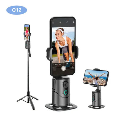 AI Tracking Gimbal Stabilizer with 360° Rotating Phone Holder & Remote