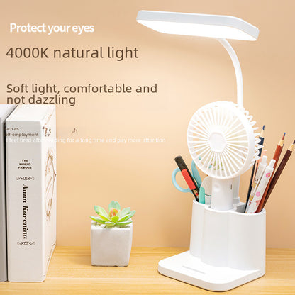 LED Desk Lamp with Eye Protection & Pen Holder – For Bedroom, Dorm, and Study