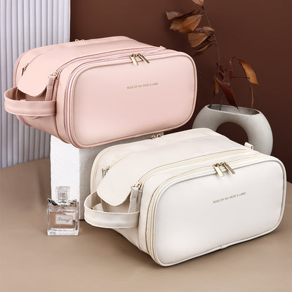 Travel Cosmetic Bag with Handle – Large Portable Makeup Organizer