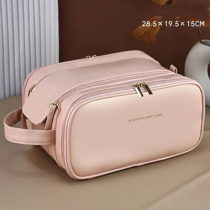 Travel Cosmetic Bag with Handle – Large Portable Makeup Organizer