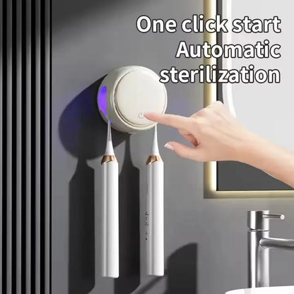 UVC Toothbrush Sterilizer for Two – Wall-Mounted with Dryer