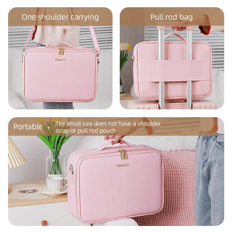 LED Cosmetic Travel Bag with Mirror – Large Skin Care Storage