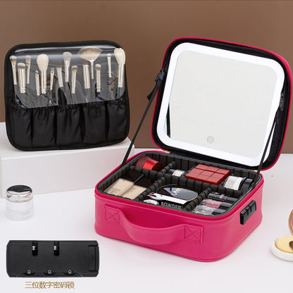 LED Cosmetic Travel Bag with Mirror – Large Skin Care Storage