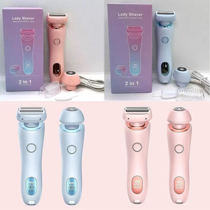 2-in-1 Wet & Dry Electric Lady Shaver & Trimmer for Bikini, Legs, and Underarms