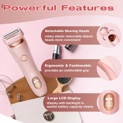 2-in-1 Wet & Dry Electric Lady Shaver & Trimmer for Bikini, Legs, and Underarms