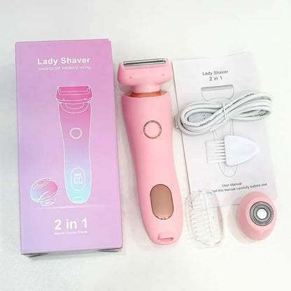 2-in-1 Wet & Dry Electric Lady Shaver & Trimmer for Bikini, Legs, and Underarms