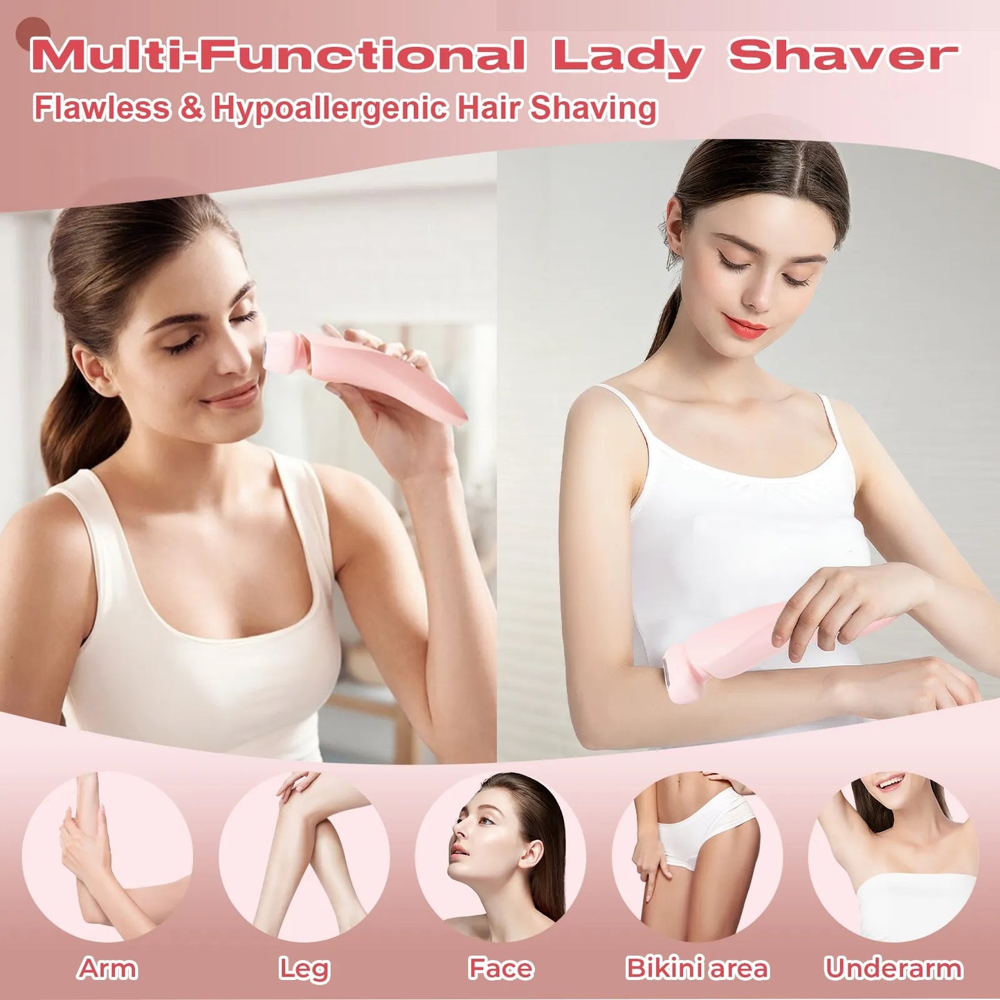 2-in-1 Wet & Dry Electric Lady Shaver & Trimmer for Bikini, Legs, and Underarms
