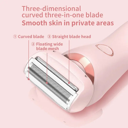 2-in-1 Wet & Dry Electric Lady Shaver & Trimmer for Bikini, Legs, and Underarms
