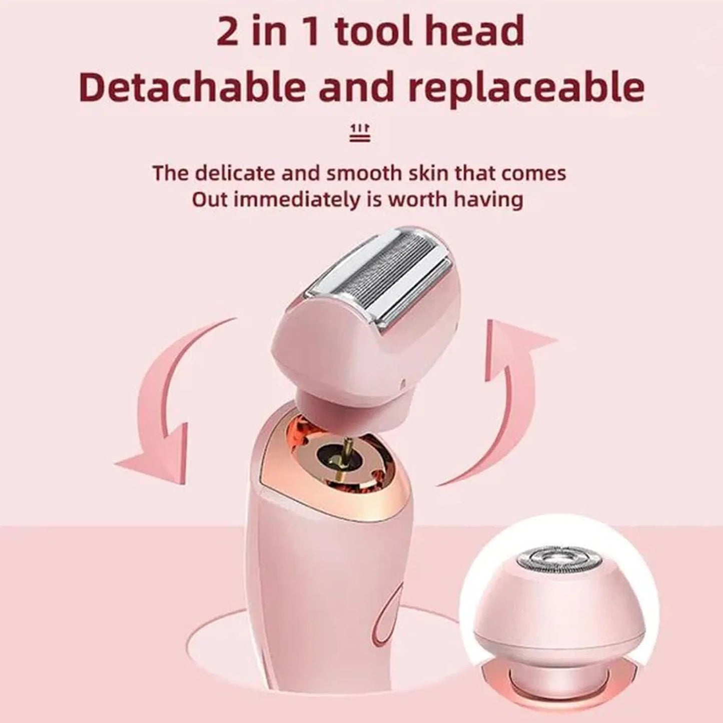 2-in-1 Wet & Dry Electric Lady Shaver & Trimmer for Bikini, Legs, and Underarms